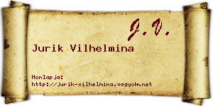 Jurik Vilhelmina névjegykártya